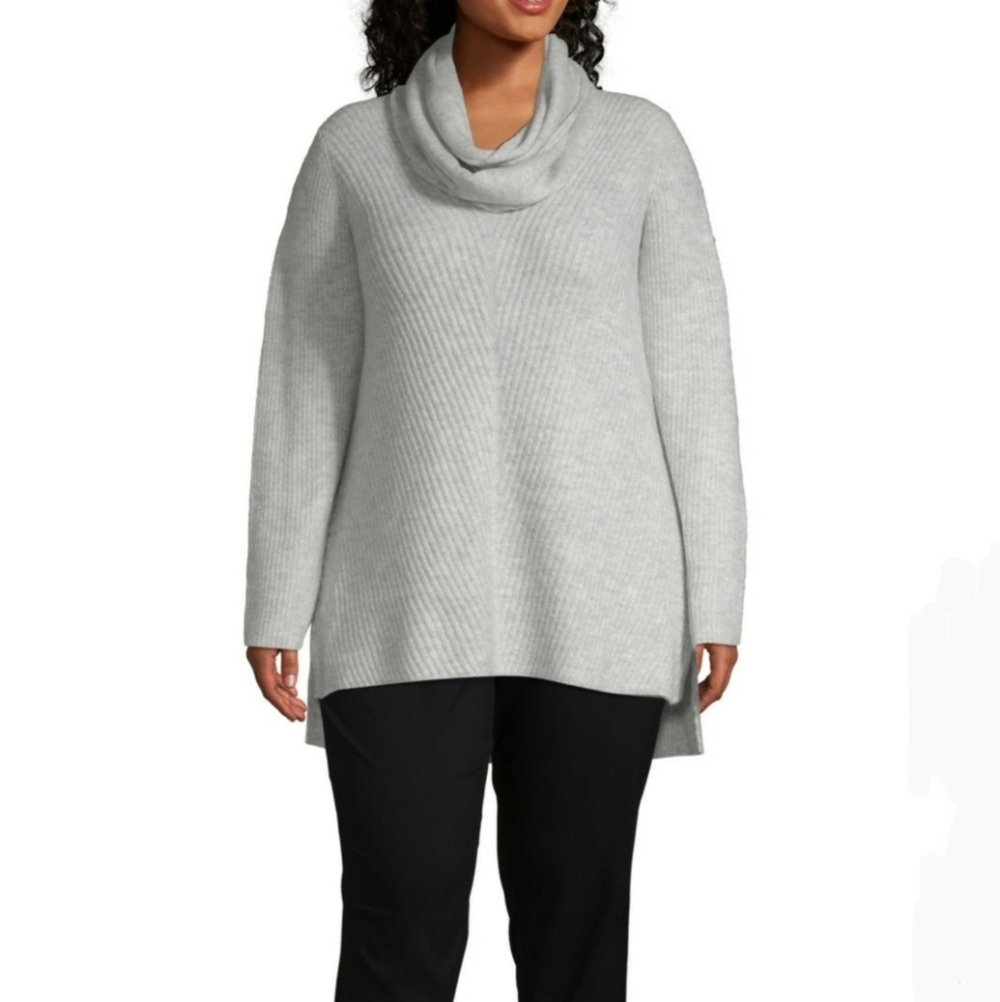 Liz Claiborne Long Sleeve Tunic Sweater - Plus - Picture 1 of 4